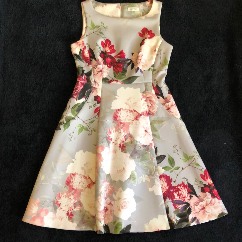 Calvin Klein Floral print skater style dress